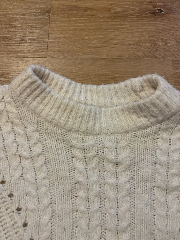 White Cable Knit Sweater - Image 3
