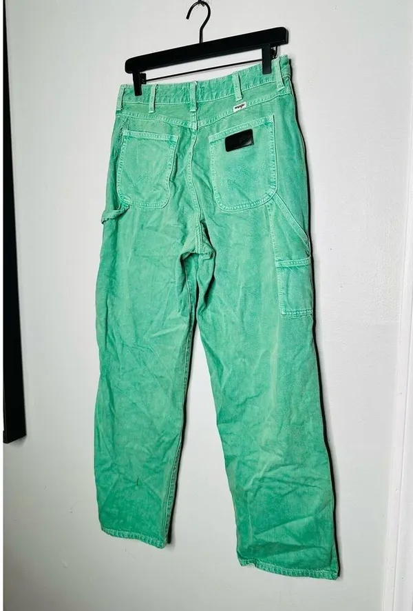 WRANGLER Green Casey Jones Carpenter Denim Jeans Size 29x30 - Image 5