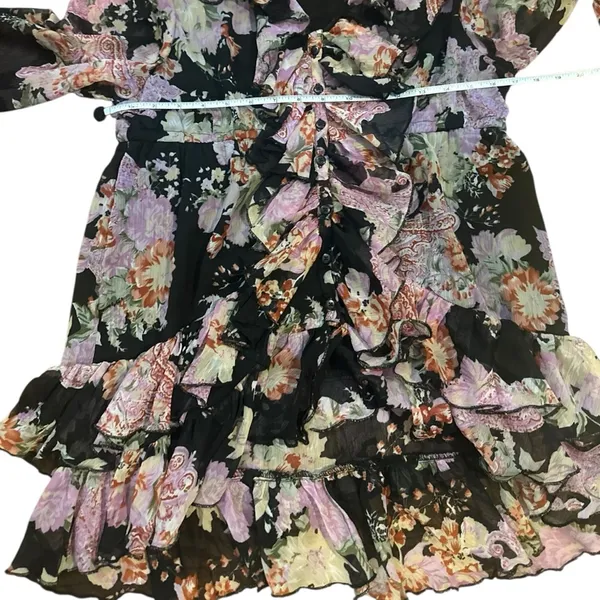 Boston Proper Floral Ruffle Whimsy Large Button Blouse - Image 5