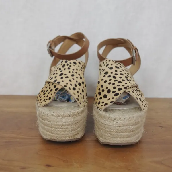 Leopard Print Hair on Hide Platform Espadrille Sandals Size 9.5 - Image 9