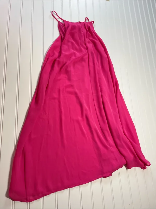 Lush Fuchsia Pink Pleated Halter Swing Dress‎ | Large | Y2K Barbiecore - Image 8