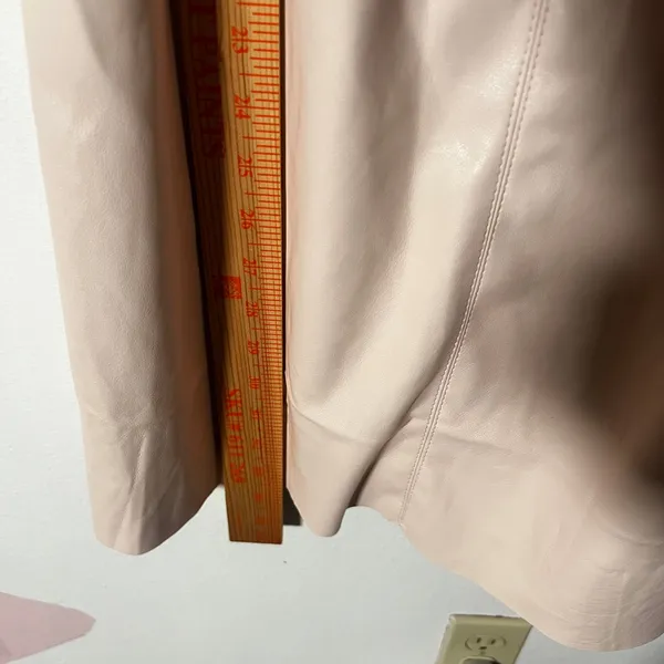 Dolce Cabo Mini Dress Medium Pink Faux Leather Ruched Fairy - Image 5