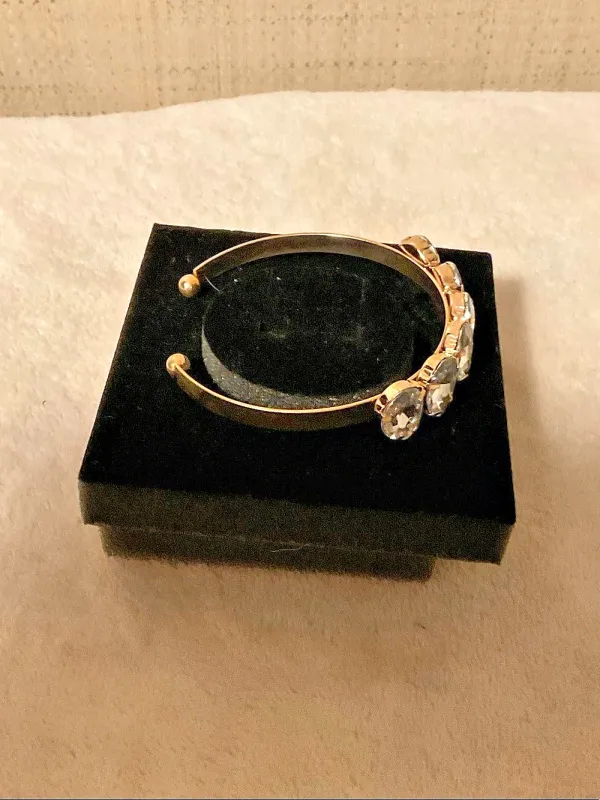Crystal Gold-Tone Cuff Bracelet Like New - Image 3