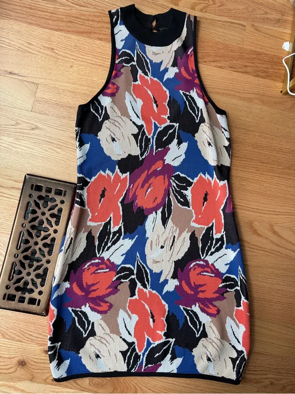 Ted Baker LILYIII Floral Knit Open Back Dress Size 4 - Image 3