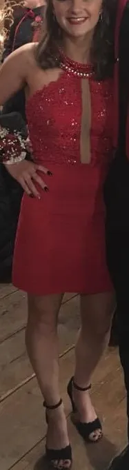 Sherri Hill Red Homecoming Dress - Image 3