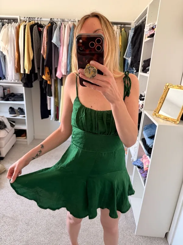 Princess Polly Bowers Emerald Green Satin Romper Playsuit - Image 3