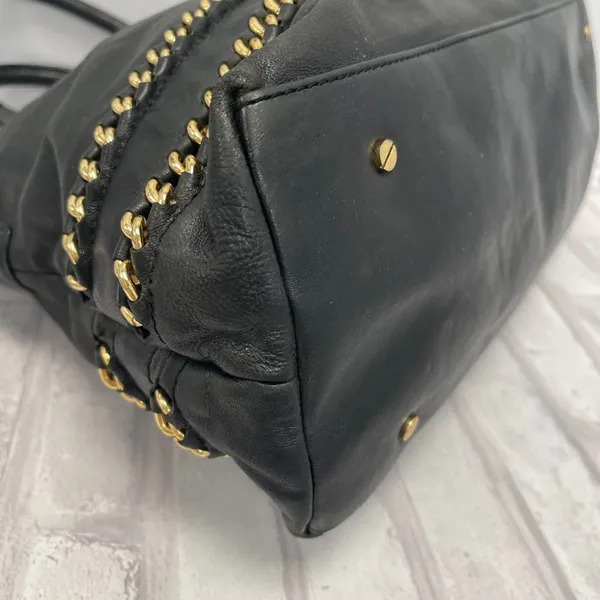 Tory Burch Top Handle Satchel in Black Leather w/ Gold-tone Chain - Preowned - Image 11