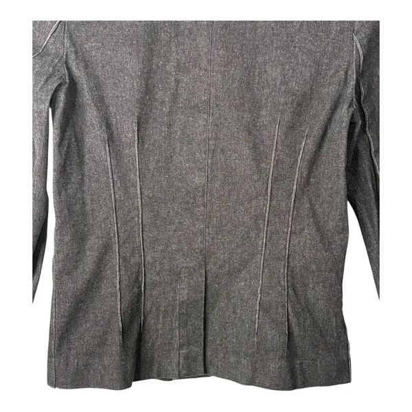 White House Black Market Dark Denim Blazer Fitted Jacket‎ Pintuck Pleated Coat - Image 10