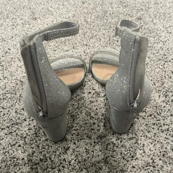 TOP Moda Silver Delia-80 Ankle Strap Rhinestone High Heel Sandal - Image 4
