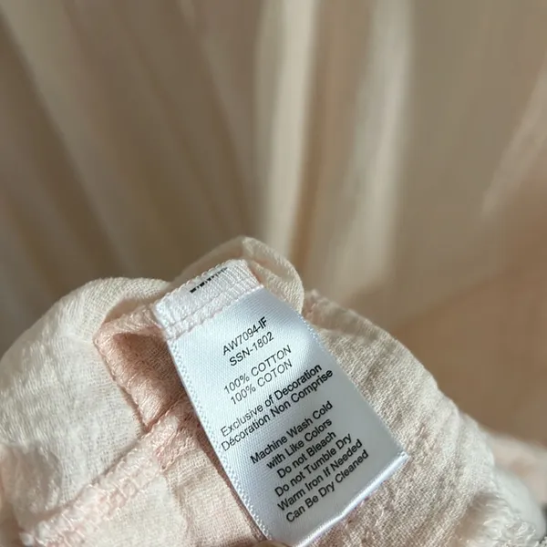 ATM Gauze Cotton Dress in Petal Boho Lagenlook Airy 100% Cotton Coastal Small - Image 7