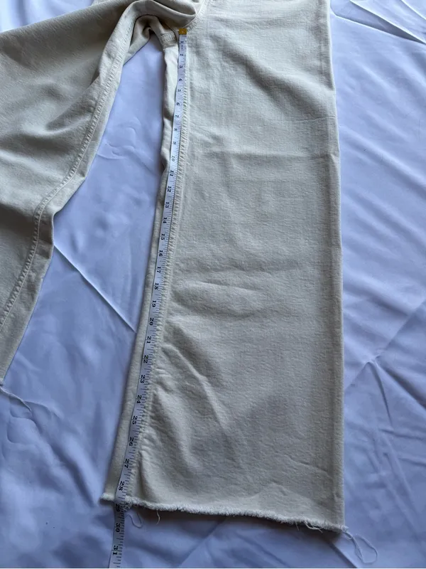 Zara Patch Pocket Marine High Waist Wide Leg Cream Jeans Size 6 - Image 8