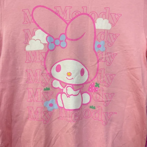 My Melody Kawaii Strawberry Fields Forever Sanrio Tee M - Image 2