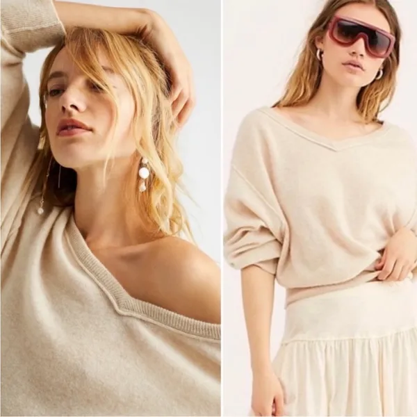 Free People ‘Love Like This’ cashmere pullover sweater L - Image 4