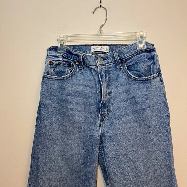 Abercrombie & Fitch Jeans 90s Relaxed High‎ Rise Rigid Denim Split Seam 30 / 10 - Image 3