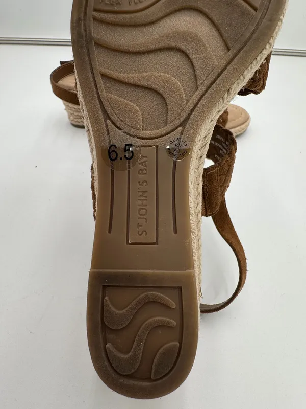 St. John’s Bay Women’s Size 6.5 Brown Woven Espadrille Wedge Sandals - Image 8