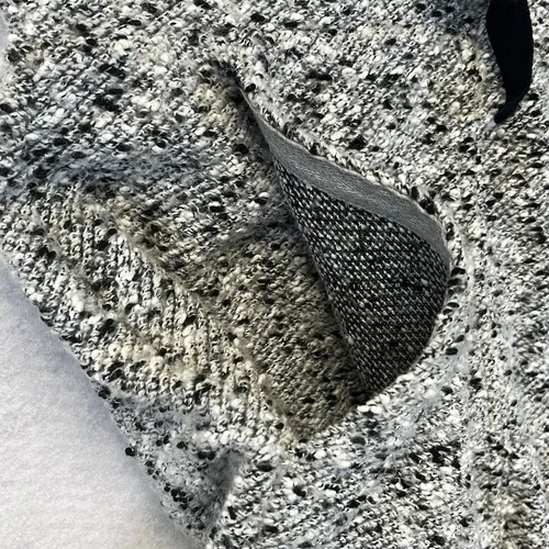LOU GREY for LOFT Skirt Medium Black White Gray Tweed Pencil Mini‎ Drawstring - Image 9