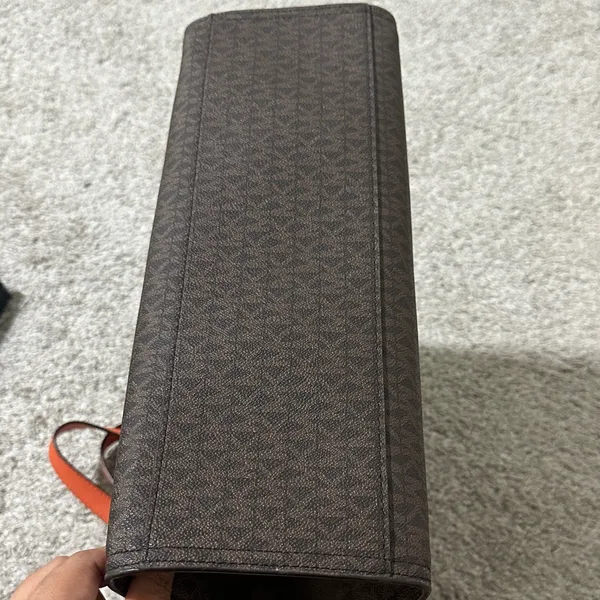 Michael Michael Kors Brown Tote with Orange Trim and Logo Print - Image 14