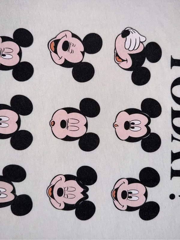 Disney White womens Tee with Mickey Mood Faces - Image 2