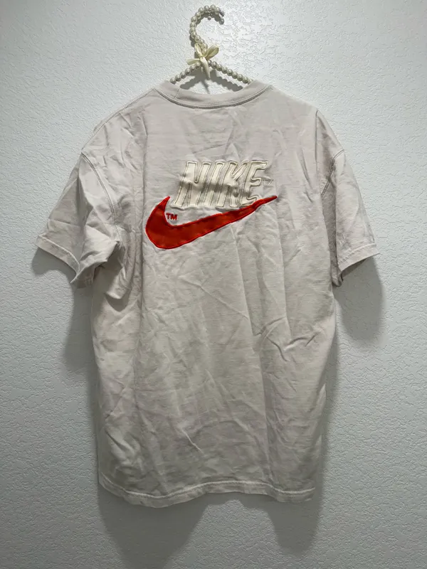 Nike cream white embroidered logo shirt - Image 2