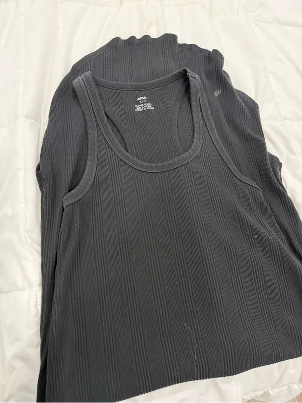 aerie Black Sleeveless Midi Tank Dress - Image 3