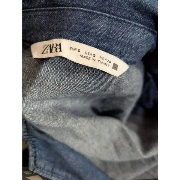 Zara double breasted denim dress Small - Image 2