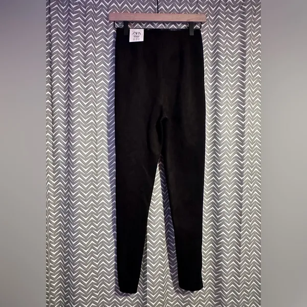 NWT Zara | Velour Velvet Hi-Rise Legging, Size XS - Image 3