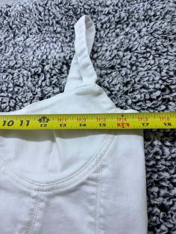 Y2K Zara Structured White Denim Bustier Corset Top Crop Camisole in XXL #corsettop - Image 3