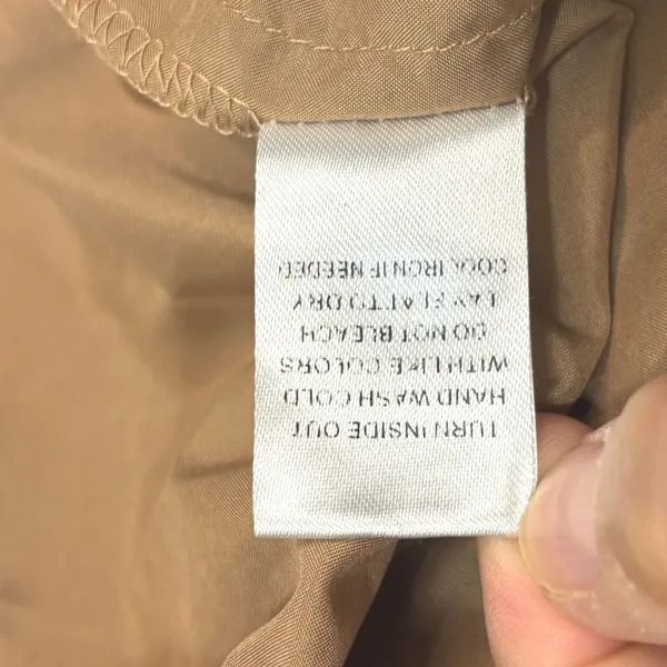 The Workshop Maxi Dress Almond Brown Linen Blend Open Back Minimalist Neutral L - Image 7