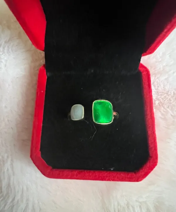 Gorgeous Golden Gemstone Adjustable Ring Size 7 - Image 2