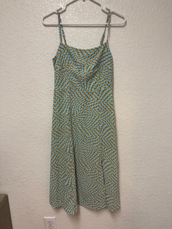 NWT COMMENSE Psychedelic Square Neck Geometric Print Dress Size Small - Image 2
