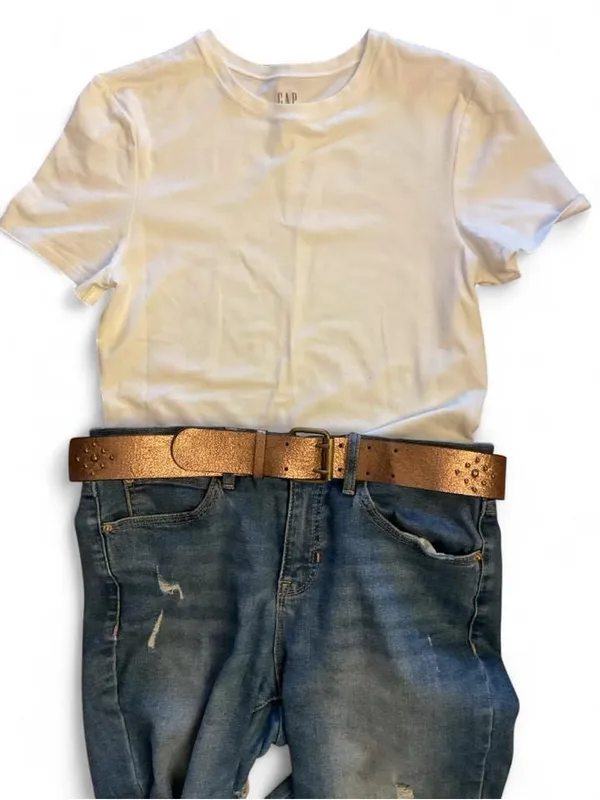 NWOT Copper Metallic Studded Leather Belt - Image 6