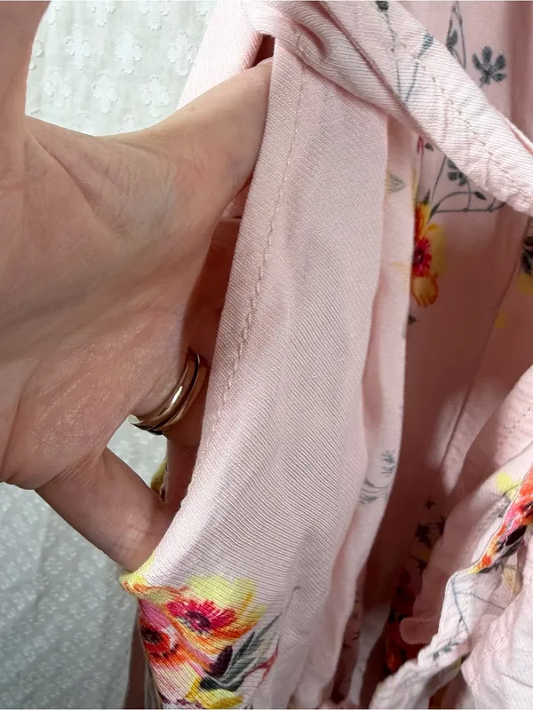 Anthropologie Akemi + Kin Pink Adia Floral Linen Rayon Blend Tie Waist Jumpsuit - Image 3