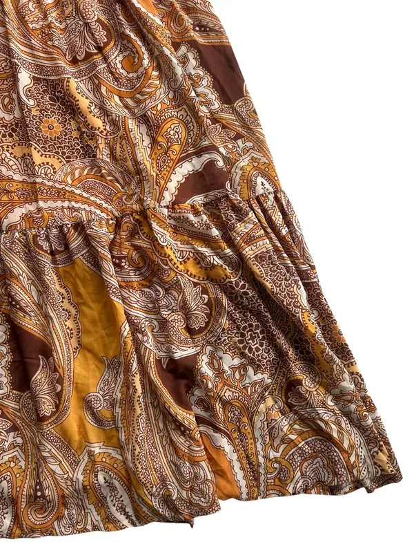 Flying Tomato Paisley Warm Autumn balloon sleeve maxi dress Size M Boho - Image 5