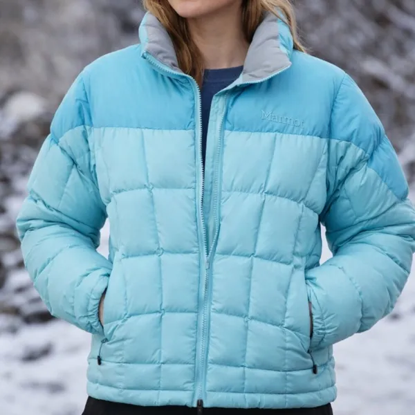 Marmot Goose Down 650 Blue Colorblock Warm Winter Puffer Snow Jacket Women's XS - Image 2