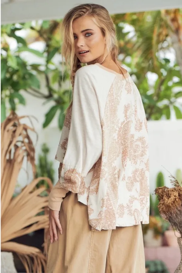 Free People LARGE True Perfection Tee in Almond Milk NWT - Image 6