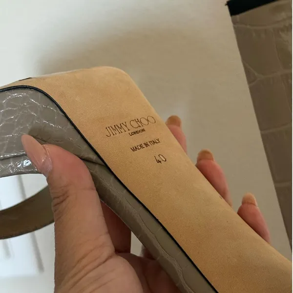JIMMY CHOO‎ Platform Embossed Leather Sandals Size EU 40 - Image 4