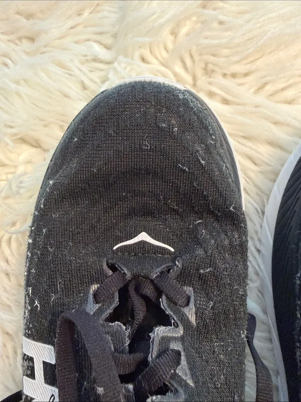 Hoka Black and White Athletic Running Shoes size 8B good condition - Image 10