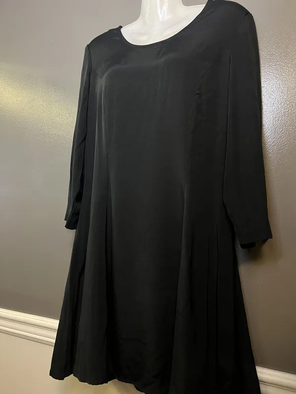 Vintage Marnie West Dress Womens 11 Black A-Line Corset Tie Back Made USA 90s - Image 6