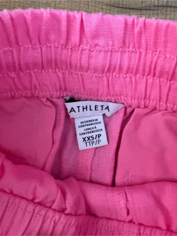 Athleta Retreat Linen High Rise Wide Leg Pant Raphanus Pink - Image 5