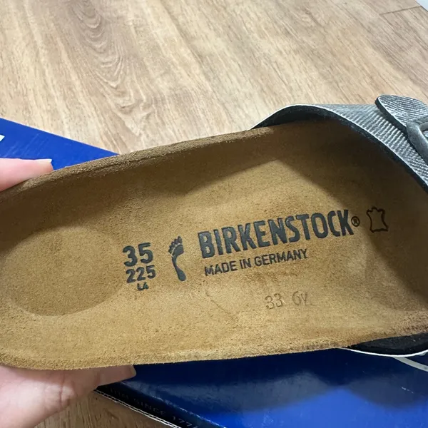 Birkenstock | NEW Madrid Washed Out Jeans Silver Sandals, Size 35‎ EU / 5 US - Image 4