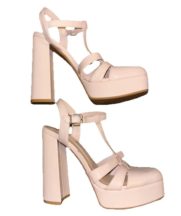 Gianni Bini Patent Platform Mary Janes Nude Pink Size 8 - Image 6