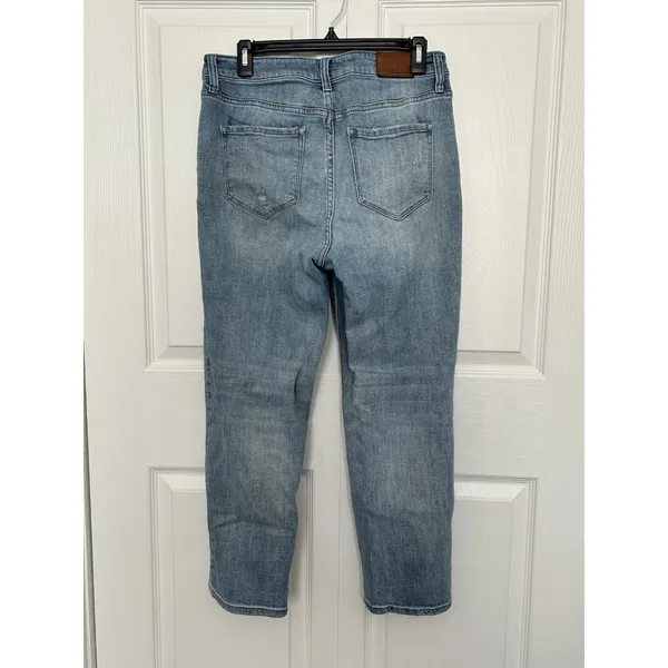 Flag & Anthem High-Rise Straight Jeans Distressed Ankle Stretch Blue Womens Sz10 - Image 6
