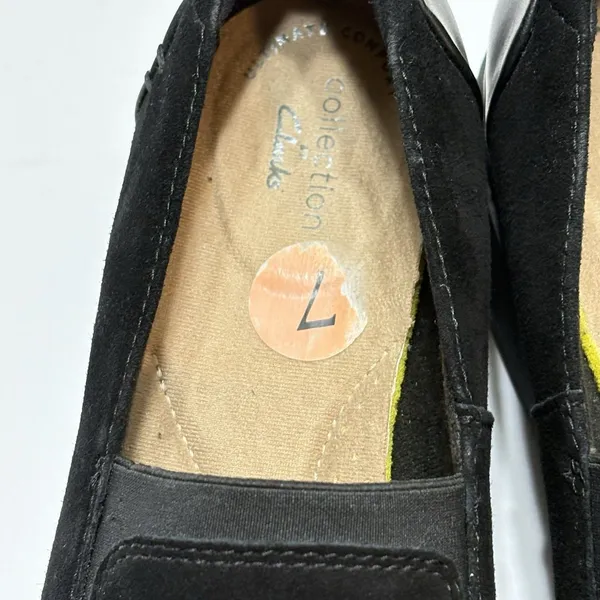 Clarks Sharon Dolly Wedge Loafer Shoes Casual Slip On Black Women's 7M Casual - Image 8
