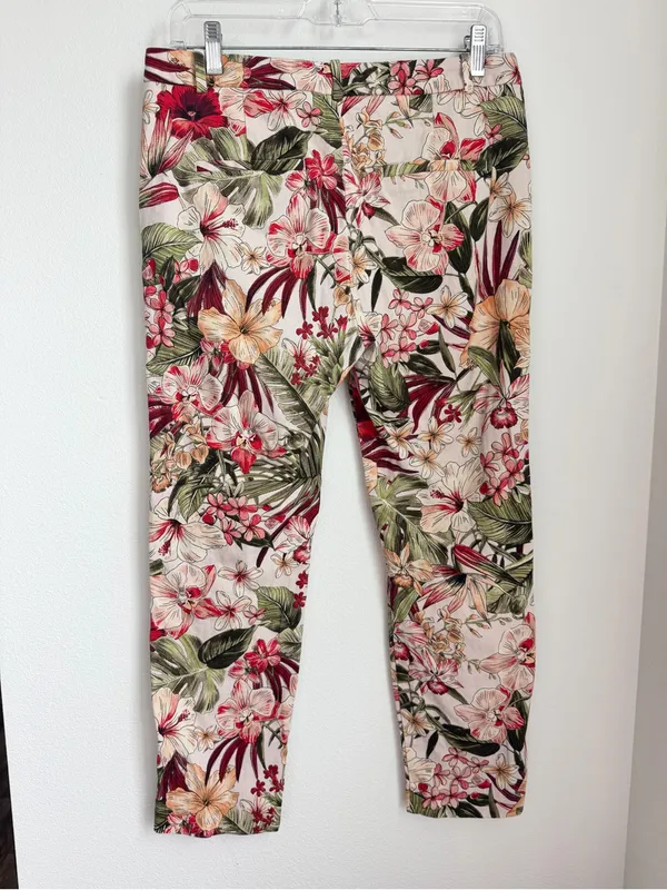 Zara Floral Ankle Print Chinos Pants - Image 3