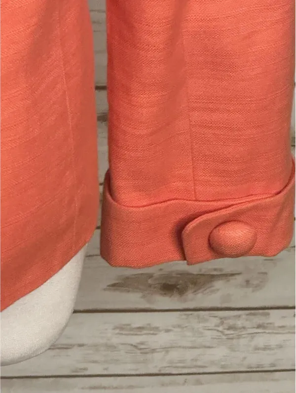 J.Crew coral linen-cotton textured structured collar cropped jacket Size 10 - Image 7