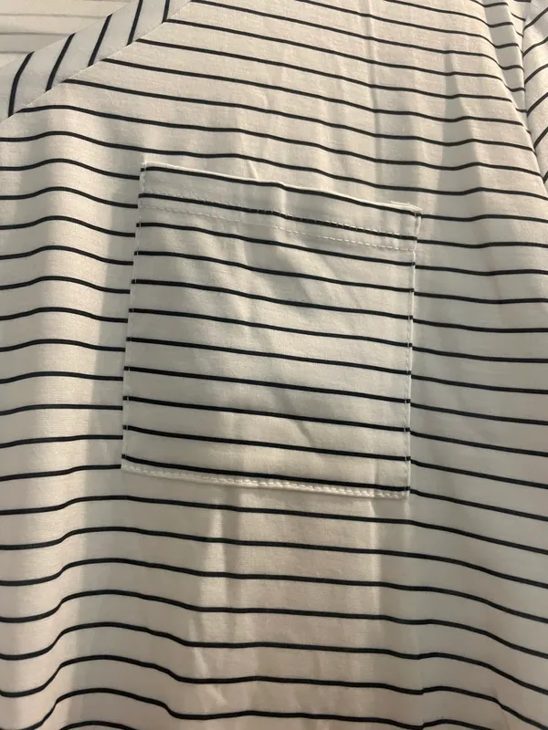 Stripped T Shirt With Front Pocket White Size L - Image 3