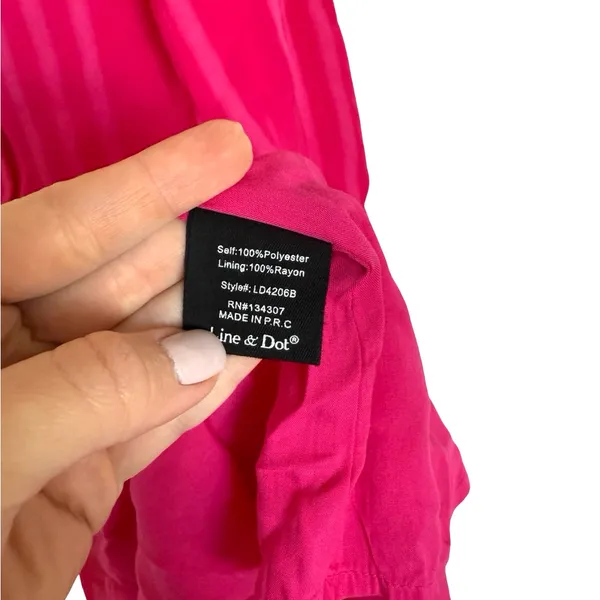 Anthropologie Line & Dot New Pink Fuchsia Striped Midi Sun Dress Size M - Image 7