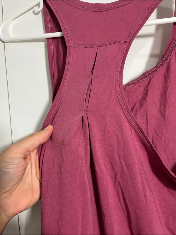 Lululemon Medium Mauve Moss Rose Pleated Love Tank Top - Image 6