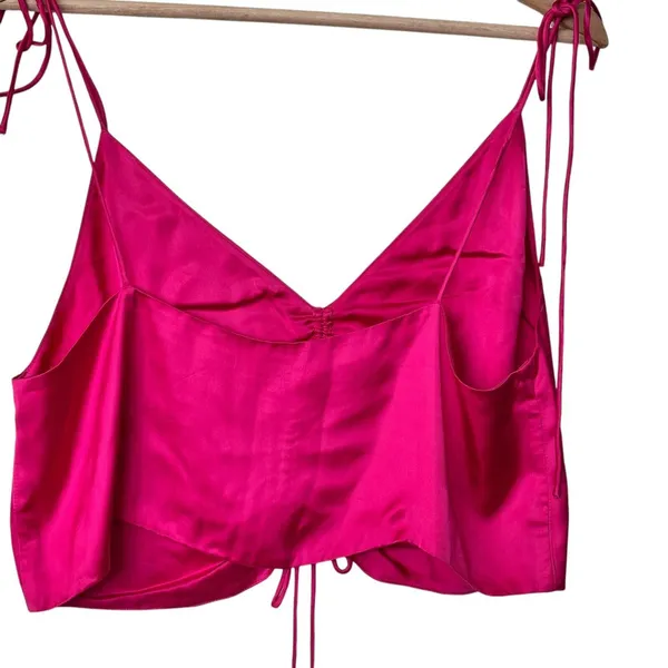 Aritzia Wilfred verso camisole Sz Large hot pink cinched - Image 2