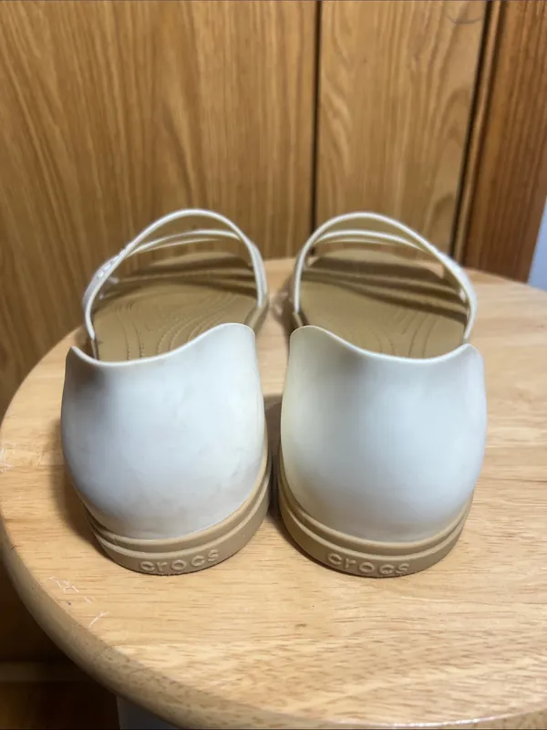 CROCS Women's White Triple-Strap Sandals - Image 3